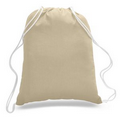 Small Natural 100% Cotton Drawstring Backpack - Blank (14"x18")